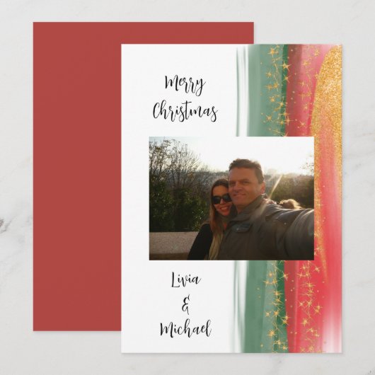 Foto Frohe Weihnachtskarte Einladung (Vorne/Hinten)