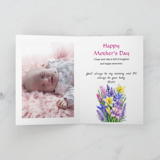 Foto Frühlingsblumen der Mutter Karte (Innenseite)