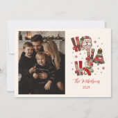 Foto FRustic Patchwork Ho Ho Ho Weihnachten (Vorderseite)