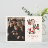 Foto FRustic Patchwork Ho Ho Ho Weihnachten (Stehend Vorderseite)
