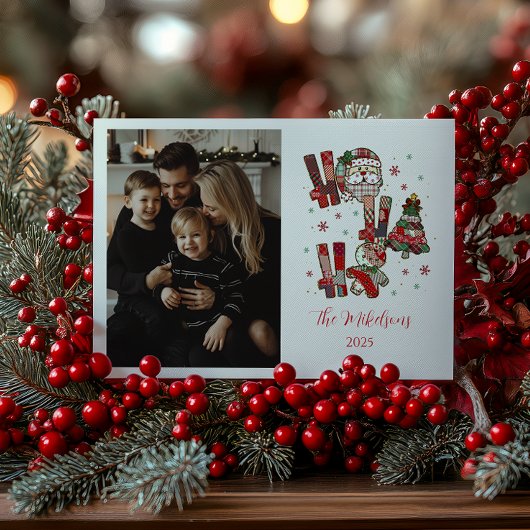 Foto FRustic Patchwork Ho Ho Ho Weihnachten