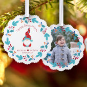 Foto Fun Gnome Sweet Gnome Elf Blumenstraube Niedl Ornament Karte