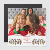 Foto Fun Marching Stomping Weihnachtsmann Magnetkarte (Vorne/Hinten)