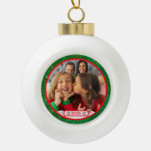 Foto Fun Stomping Rentiers Keramik Kugel-Ornament (Vorderseite)