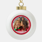 Foto Fun Stomping Rentiers Keramik Kugel-Ornament (Vorderseite)