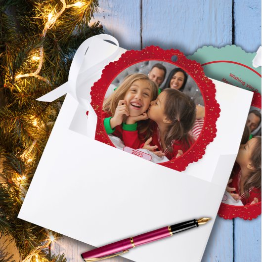 Foto Fun Stomping Rentiers Ornament Karte