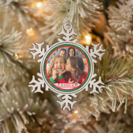 Foto Fun Stomping Rentiers Schneeflocken Zinn-Ornament