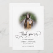 Foto Funeral Calligraphy Script bedankt sich bei K Dankeskarte (Vorne/Hinten)