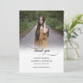 Foto Funeral Calligraphy Script bedankt sich bei K Dankeskarte (Stehend Vorderseite)