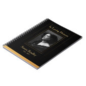 Foto Funeral GuestBook mit Goldrohren Notizblock (Linke Seite)