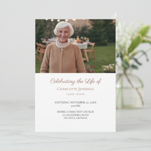 Foto Funeral Memorial Order of Service Program Programm (Stehend Vorderseite)