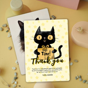 Foto Funny Black Cat Geburtstag Danke Karte
