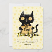 Foto Funny Black Cat Geburtstag Danke Karte (Vorderseite)