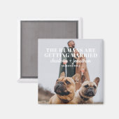 Foto Funny Dog Save the Date Hochzeit Magnet (Vorderseite/Rückseite)