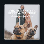 Foto Funny Dog Save the Date Hochzeit Magnet<br><div class="desc">Foto Funny Dog Save the Date Hochzeitsmagnet</div>