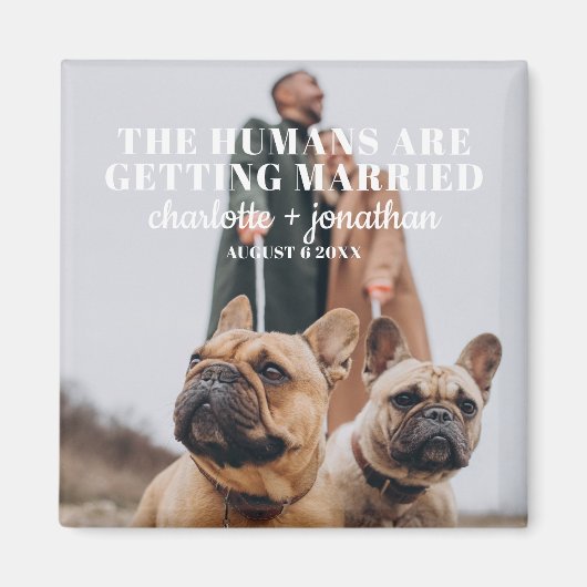 Foto Funny Dog Save the Date Hochzeit Magnet (Vorne)