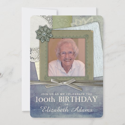 Foto für antike weibliche Collage Einladung (Vorderseite)