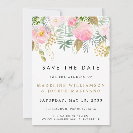 Foto für Aquarellfarben Save the Date (Vorderseite)
