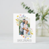 Foto für Aquarellfarben Save the Date Postkarte (Stehend Vorderseite)