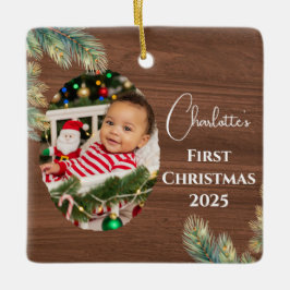 Foto für Aquarellkiefer - das erste Weihnachtsfest Keramikornament