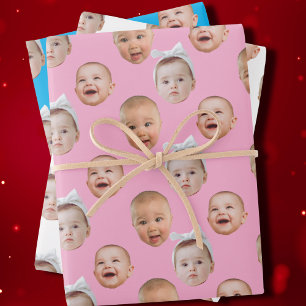 Foto für Babys mit individueller Oberfläche 3 Foto Geschenkpapier Set