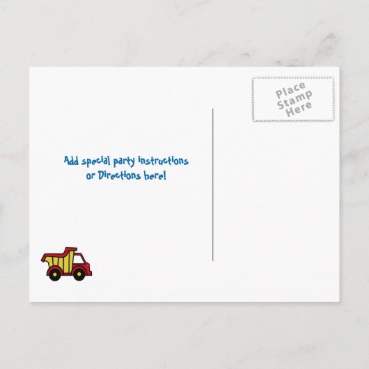 Foto für Bauspann/Dump Einladungspostkarte (Rückseite)