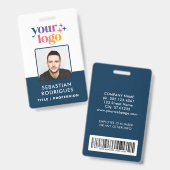 Foto für benutzerdefinierte Blue Name-Logos Strich Ausweis (Front & Back)