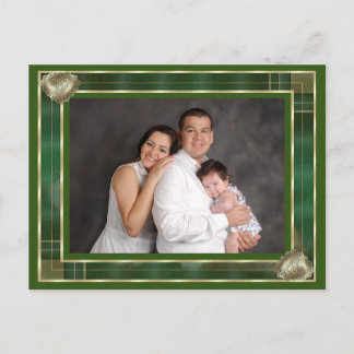 Foto für benutzerdefinierte Familie, Green Antique Postkarte