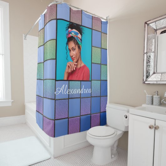 Foto für benutzerdefinierte Familie Moderne Skript Duschvorhang (Beispiel)