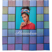 Foto für benutzerdefinierte Familie Moderne Skript Duschvorhang (Vorderseite)