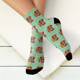 Foto für benutzerdefinierte Hunde Minze, grüne Paw Socken