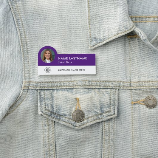 Foto für benutzerdefinierte Logos Lila weißer Mita Namensschild (Beispiel)