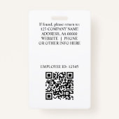 Foto für benutzerdefinierte Logos Mitarbeiter-ID-A Ausweis (Rückseite)