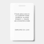 Foto für benutzerdefinierte Logos Mitarbeiter-ID-A Ausweis (Rückseite)