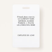 Foto für benutzerdefinierte Logos Mitarbeiter-ID-A Ausweis (Rückseite)
