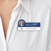 Foto für benutzerdefinierte Logos Navy Blue White Namensschild