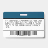 Foto für benutzerdefinierte Mitarbeiter - Bar-Code Ausweis (Back)