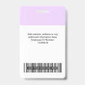 Foto für benutzerdefinierte Mitarbeiter, Bar-Code, Ausweis (Rückseite)