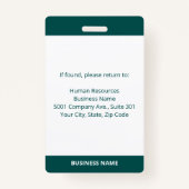 Foto für benutzerdefinierte Mitarbeiter Blau-Grün- Ausweis (Rückseite)