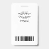 Foto für benutzerdefinierte Mitarbeiter Logo-Rosa  Ausweis (Back)