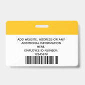 Foto für benutzerdefinierte Mitarbeiter, Name Ausweis (Rückseite)