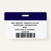 Foto für benutzerdefinierte Mitarbeiter, Name Ausweis (Rückseite)