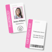 Foto für benutzerdefinierte Mitarbeiter rosa weiße Ausweis (Front & Back)