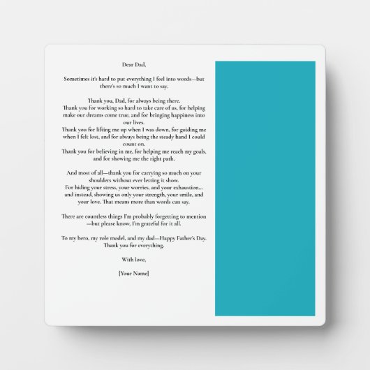 Foto für benutzerdefinierte Vatertagsnachrichten Fotoplatte (Vorderseite)