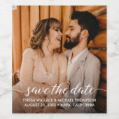 Foto für benutzerdefinierte Verlobungen Save the D Weinetikett (Einzelnes Label)