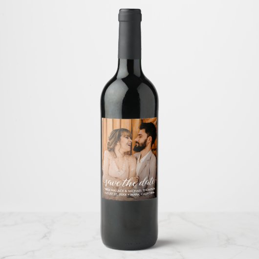 Foto für benutzerdefinierte Verlobungen Save the D Weinetikett (Vorderseite)