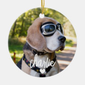 Foto für benutzerdefinierten Dogennamen Keramik Ornament (Vorne)