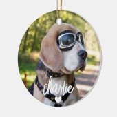 Foto für benutzerdefinierten Dogennamen Keramik Ornament (Links)