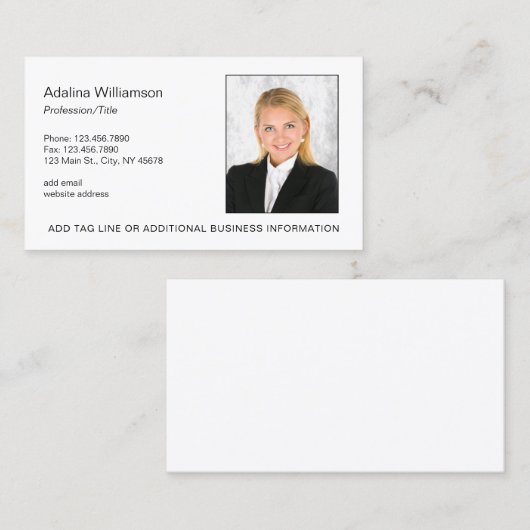 Foto für berufliche Führungskraft Visitenkarte (Vorne/Hinten)