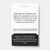 Foto für berufliche Mitarbeiter-Logos Ausweis (Rückseite)